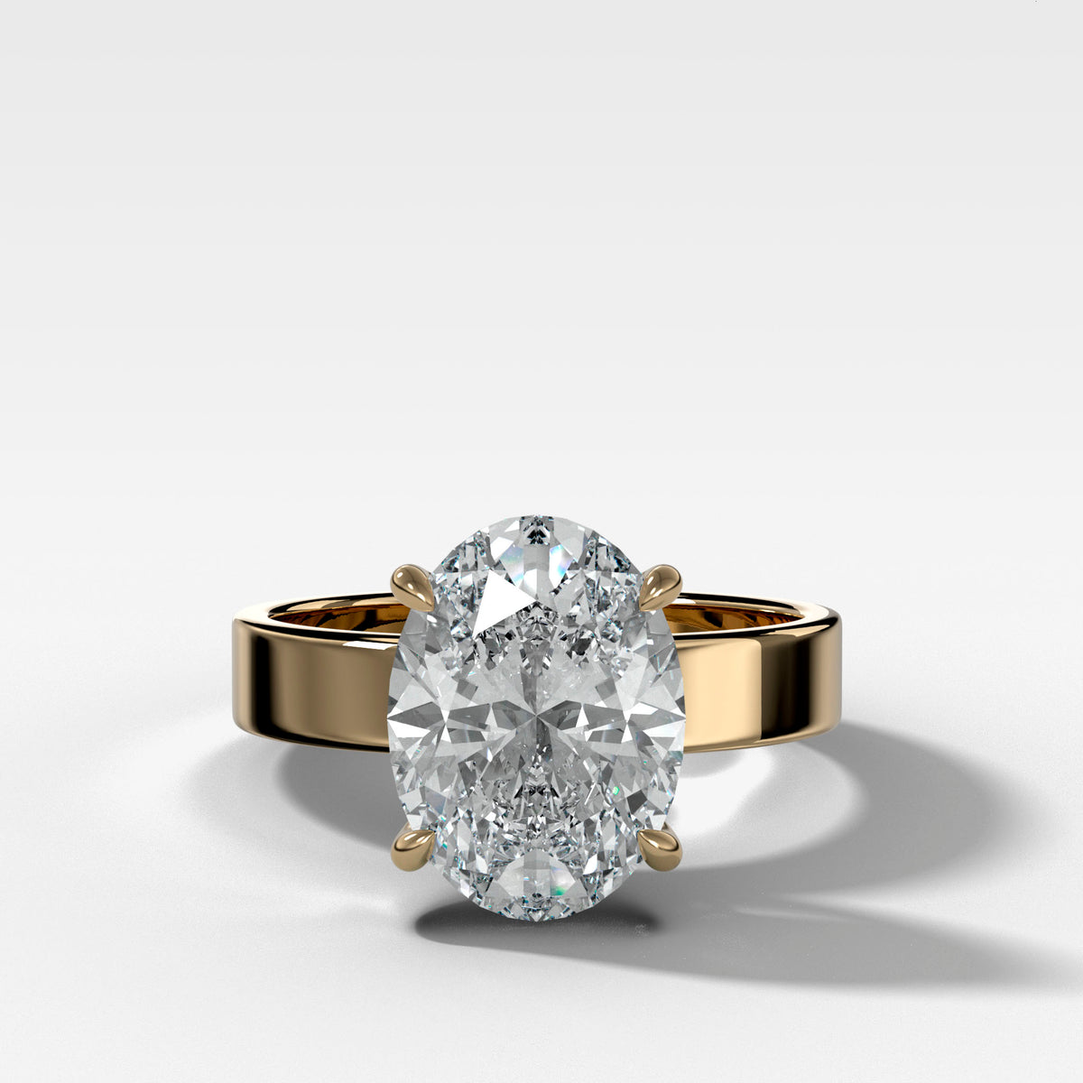 Finest Solitaire Engagement Ring With Oval Cut Diamond