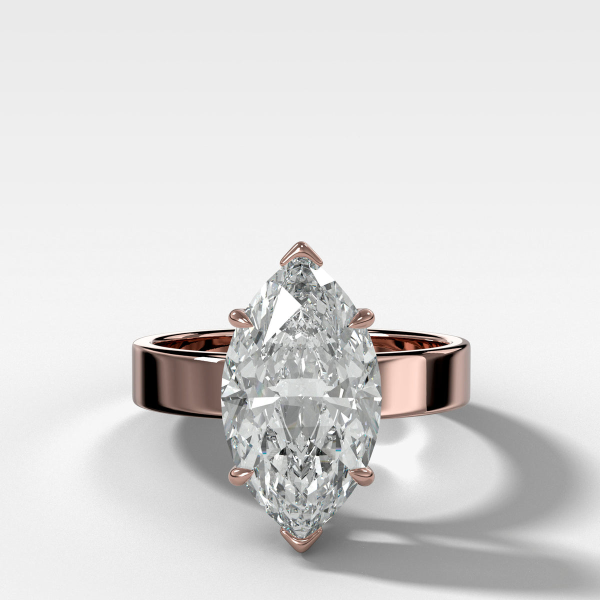 Finest Solitaire Engagement Ring With Marquise Cut Diamond