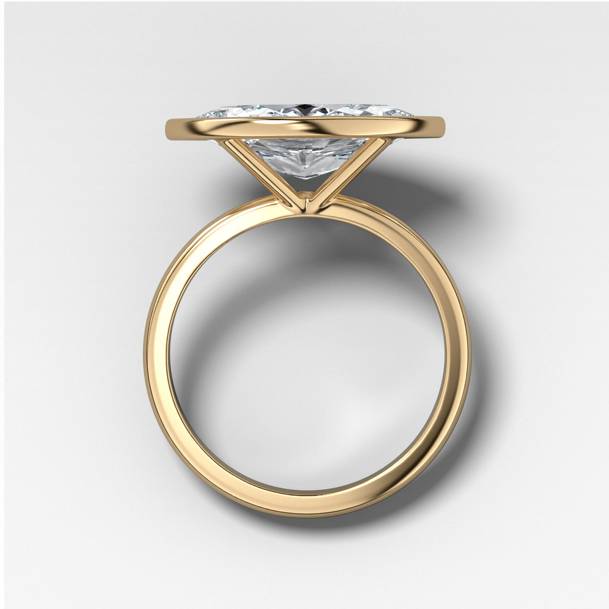 Penumbra Bezel Set Engagement Ring With East West Marquise Cut