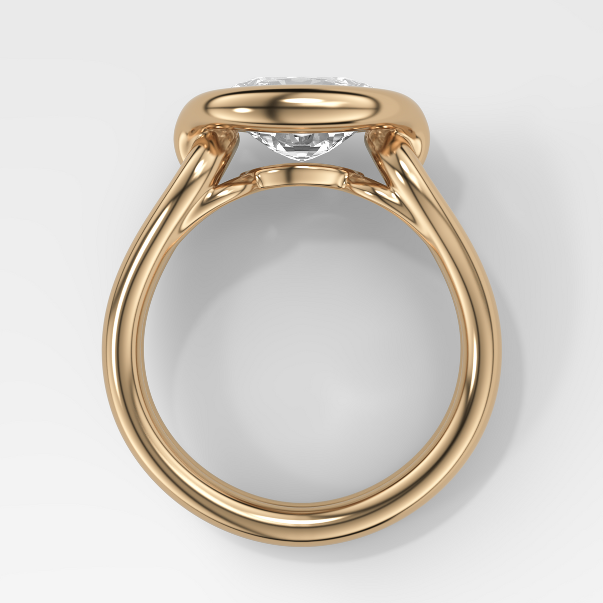 Dual Lasso Engagement Ring with East West Cushion Cut Diamond
