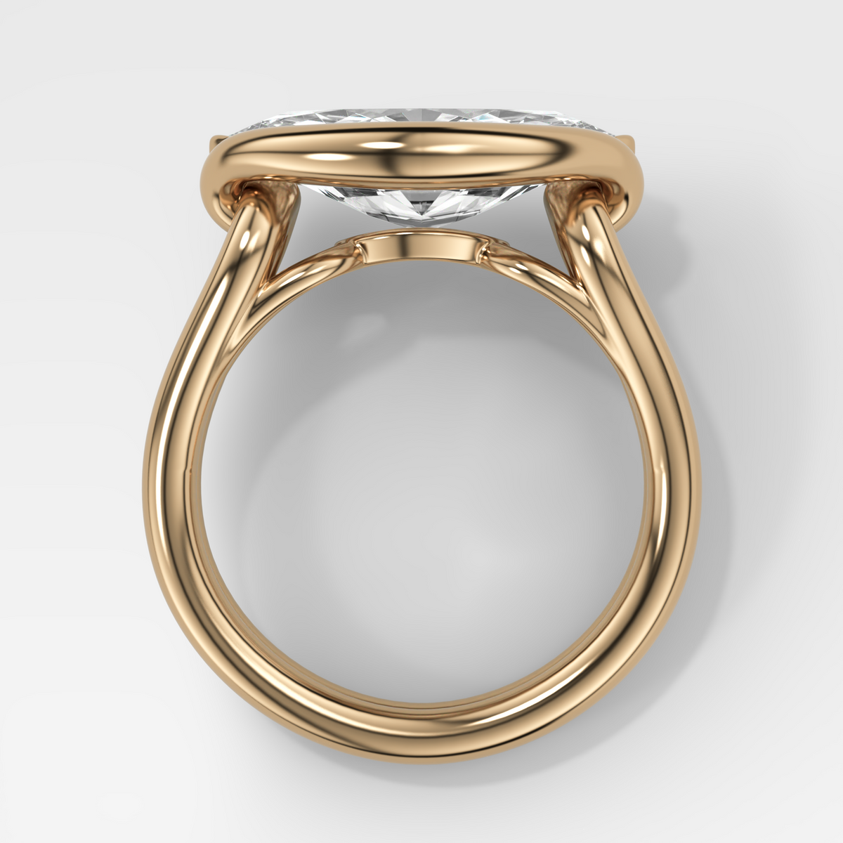 Dual Lasso Engagement Ring with East West Marquise Cut Diamond