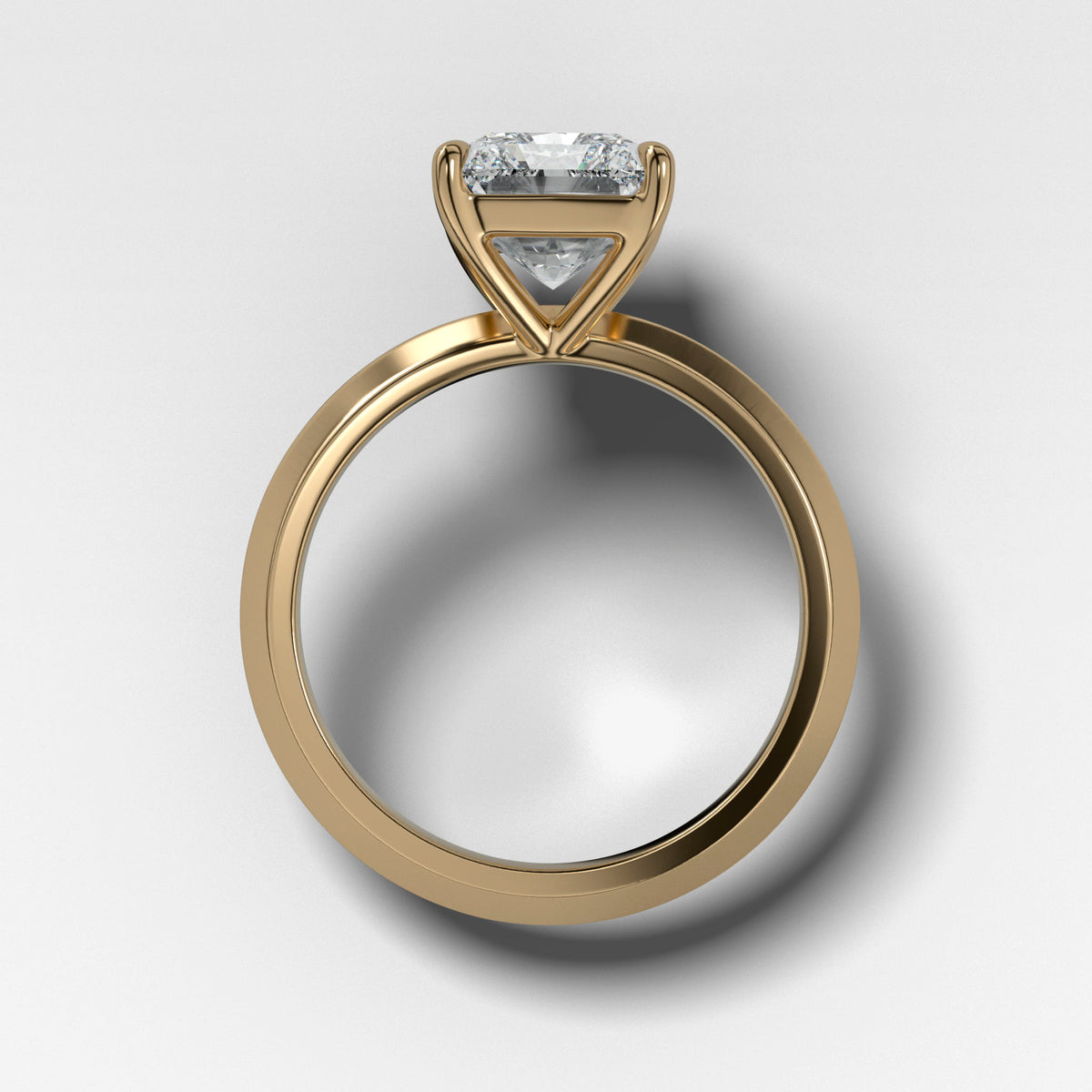 Butter Knife Solitaire Engagement Ring With Elongated Radiant Cut Diamond