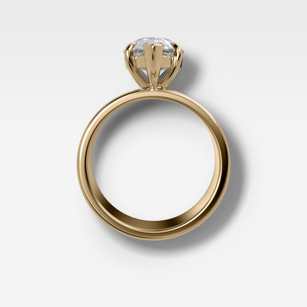 Finest Cigar Band Engagement Ring with Pear Cut Diamond