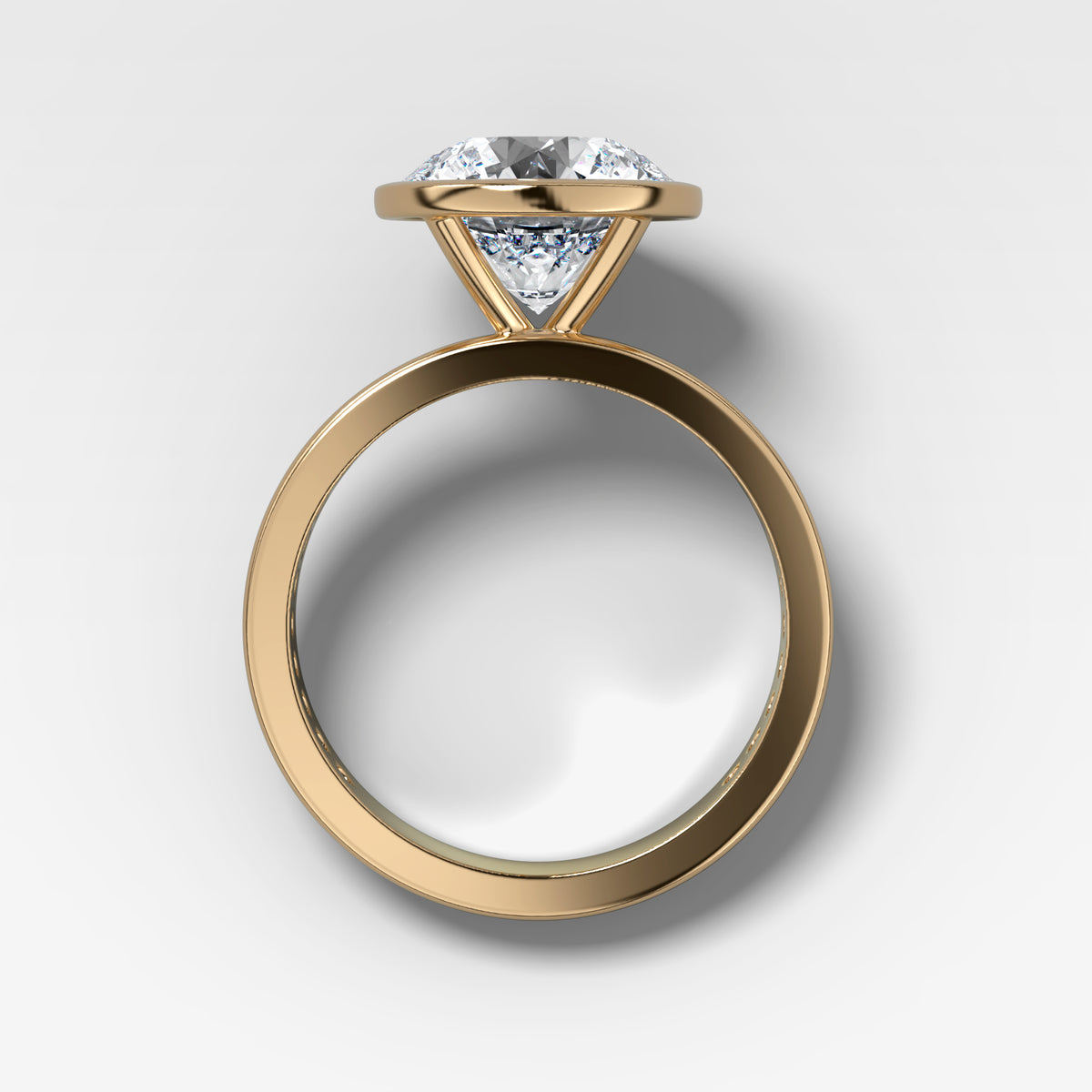Petite Channel Bezel Set Engagement Ring with Round Cut Diamond