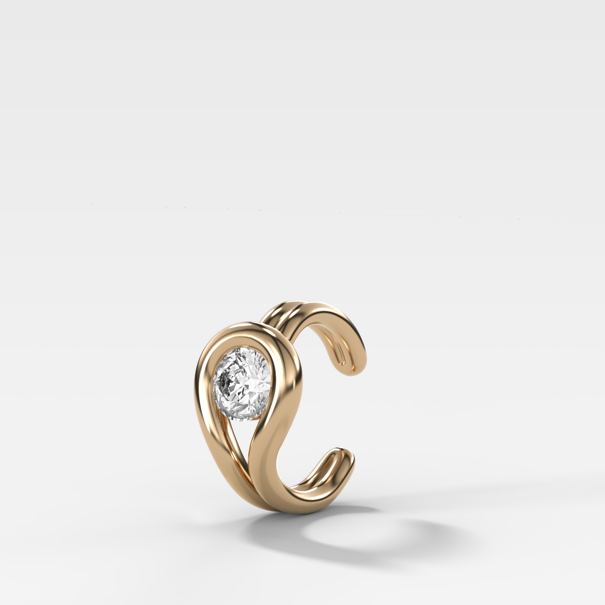 Ear Cuff Lasso redondo con diamantes individuales