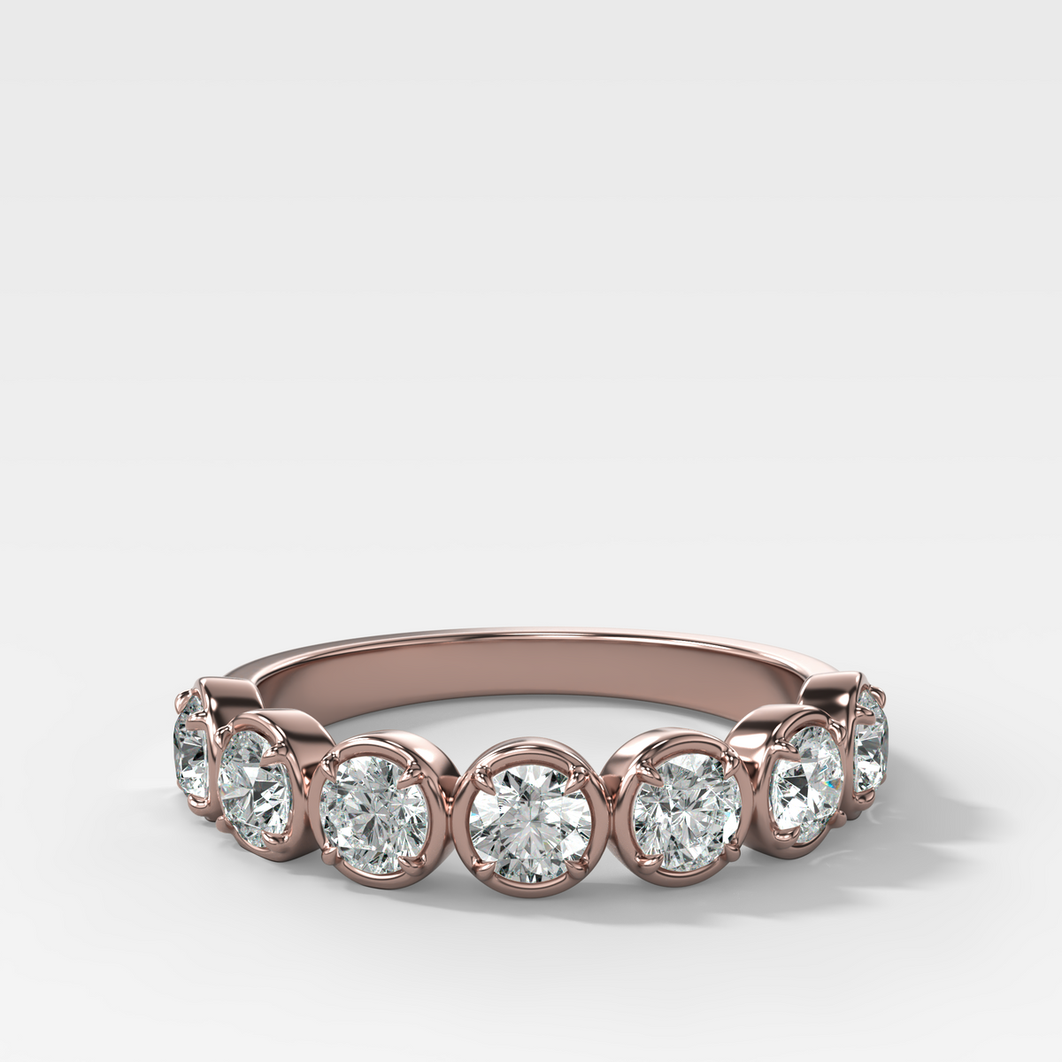 Club Set Wedding Band With Round Cuts