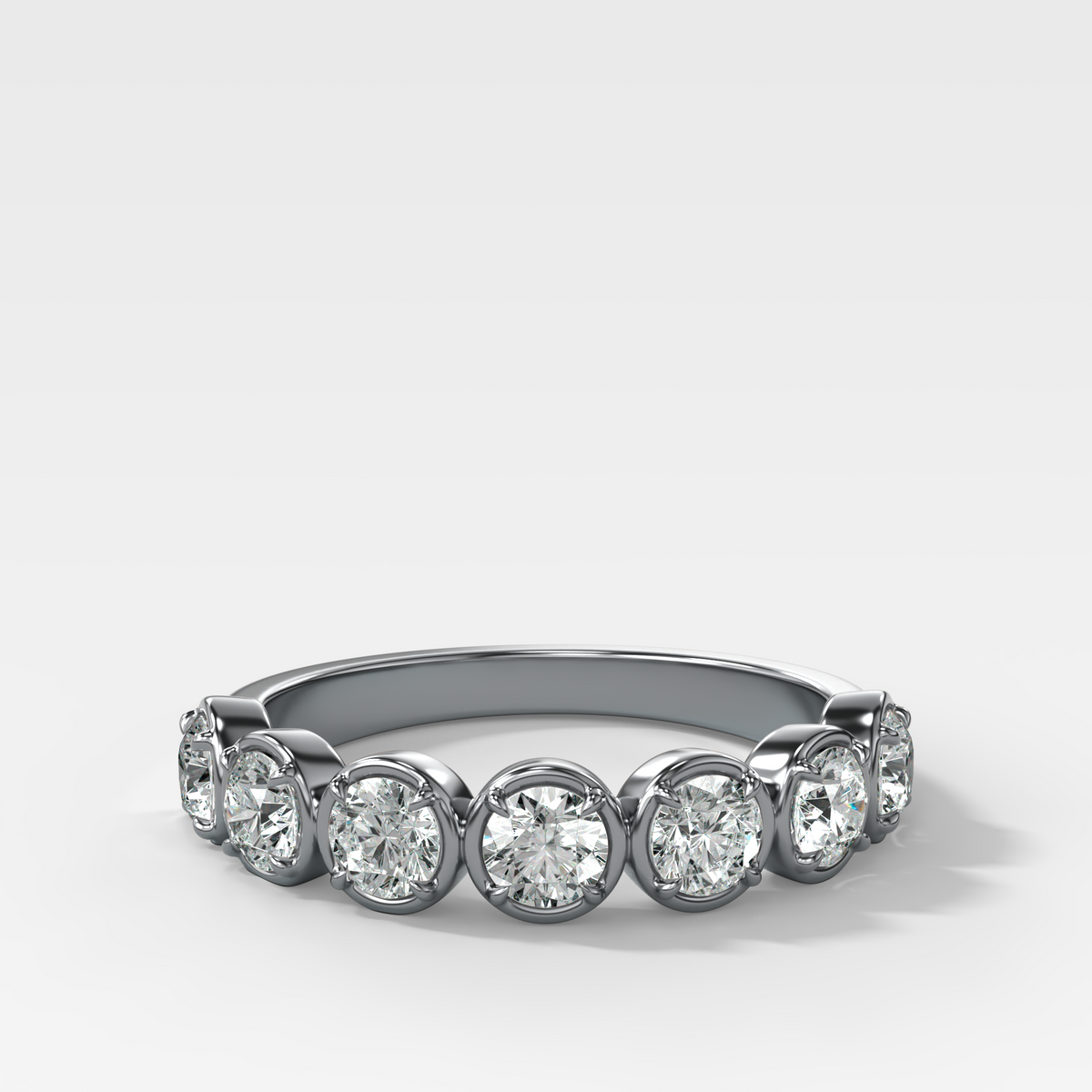 Club Set Wedding Band With Round Cuts