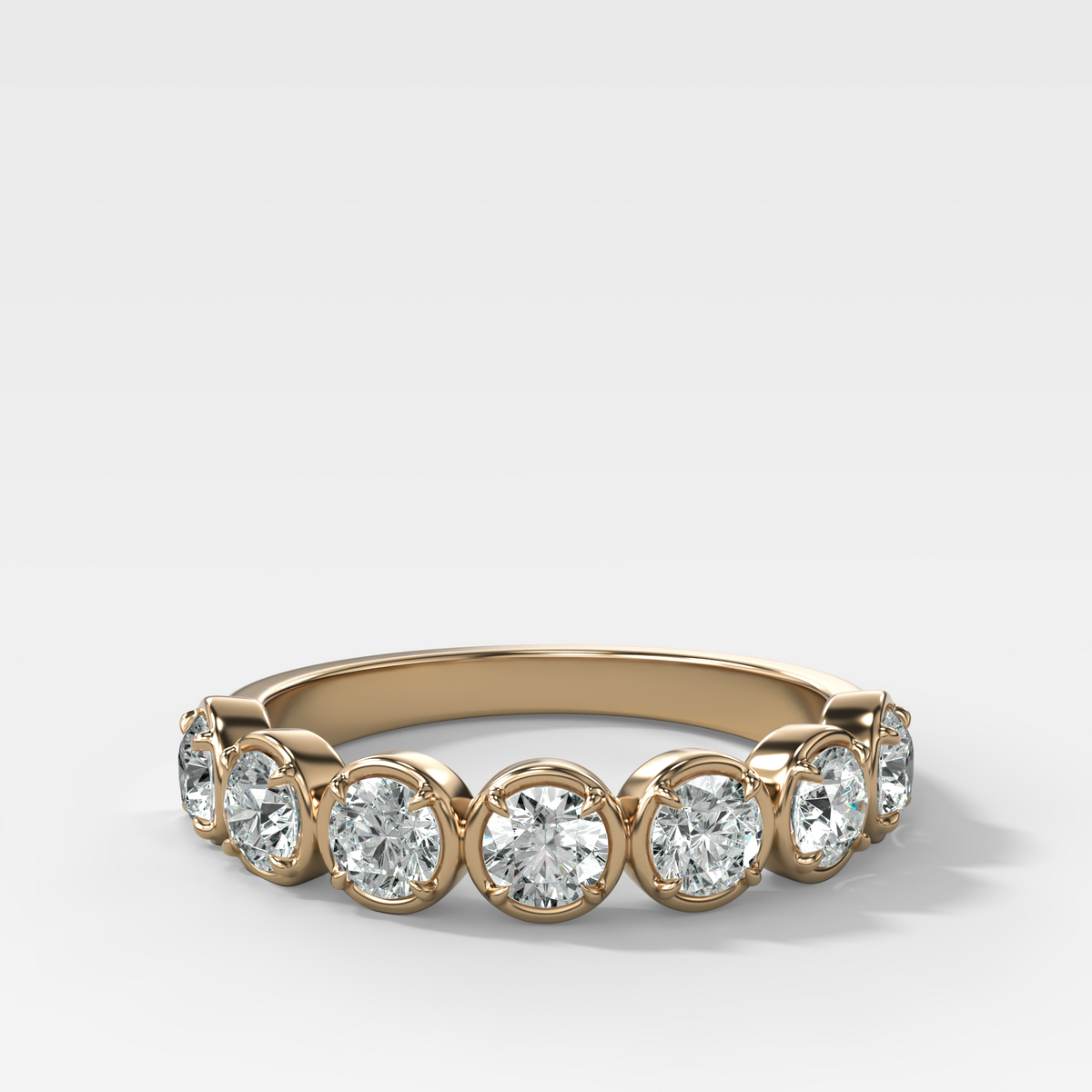 Club Set Wedding Band With Round Cuts