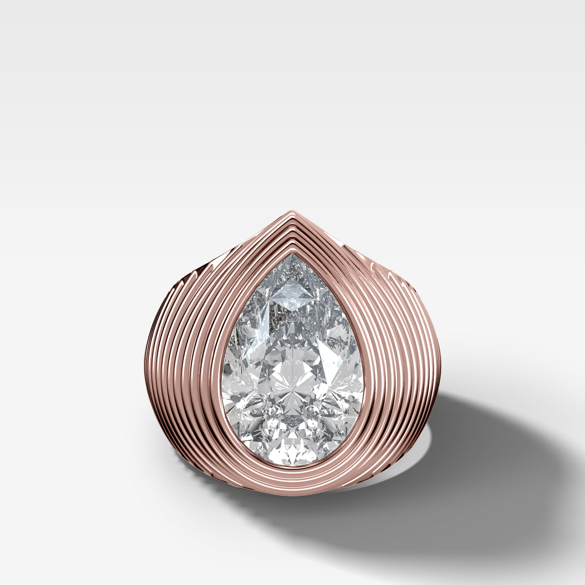 Ripple Solitaire Engagement Ring with Pear Cut Diamond