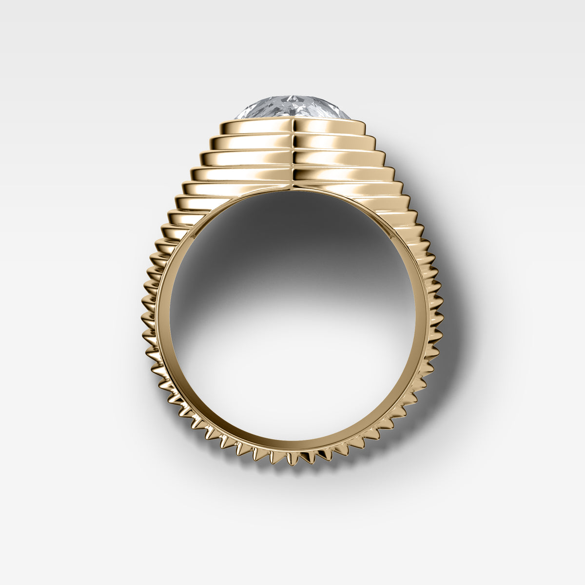 Ripple Solitaire Engagement Ring with Pear Cut Diamond