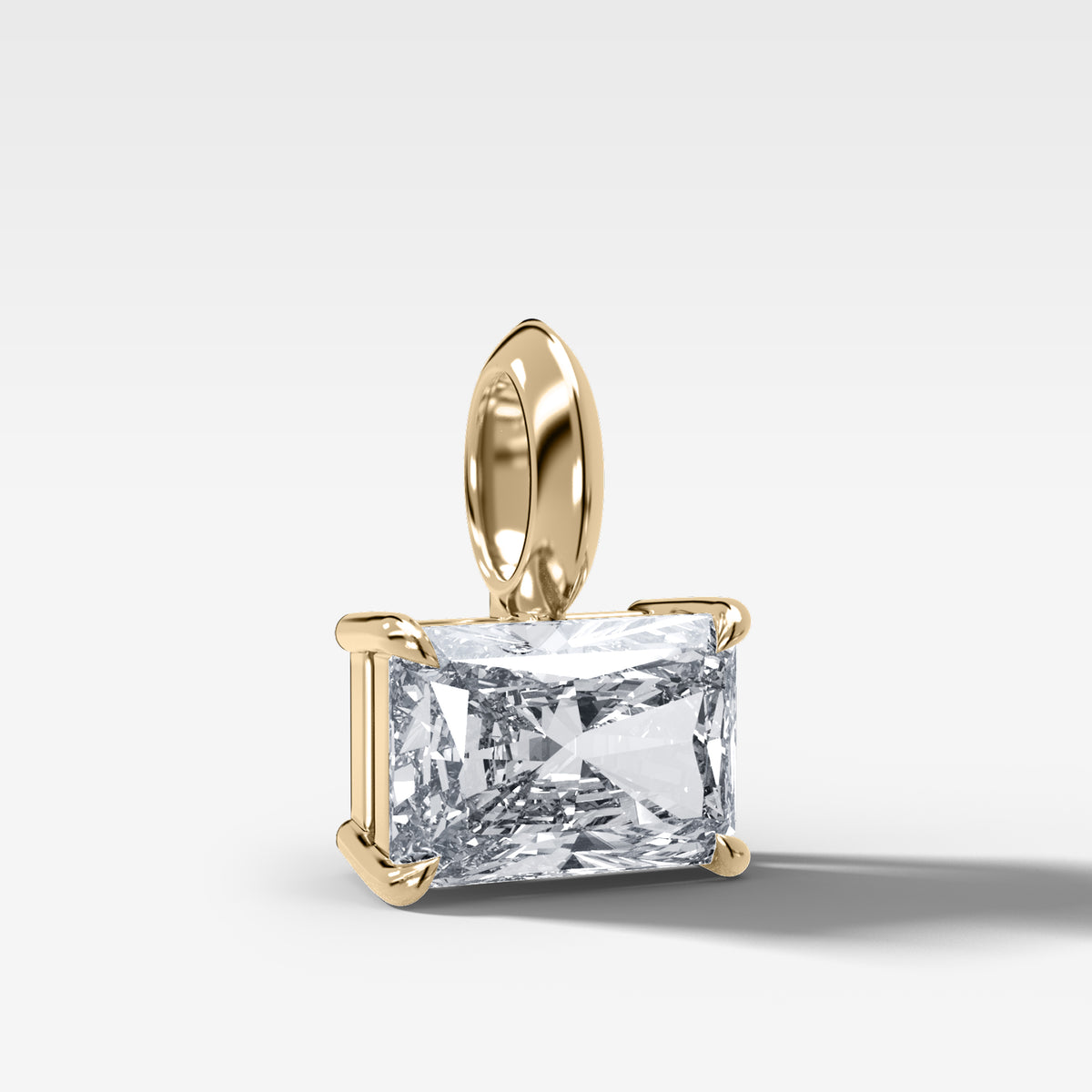 Classic East West Elongated Radiant Attachable Diamond Pendant