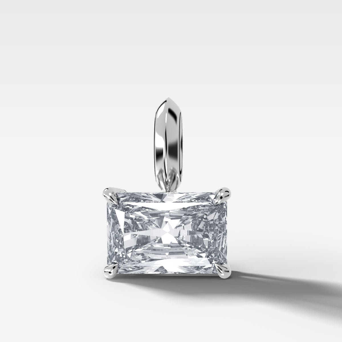 Classic East West Elongated Radiant Attachable Diamond Pendant