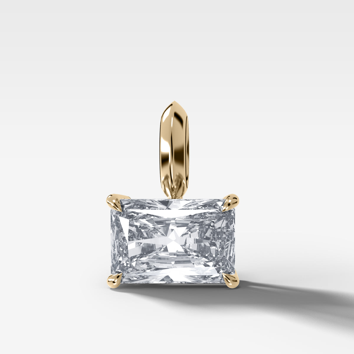 Classic East West Elongated Radiant Attachable Diamond Pendant