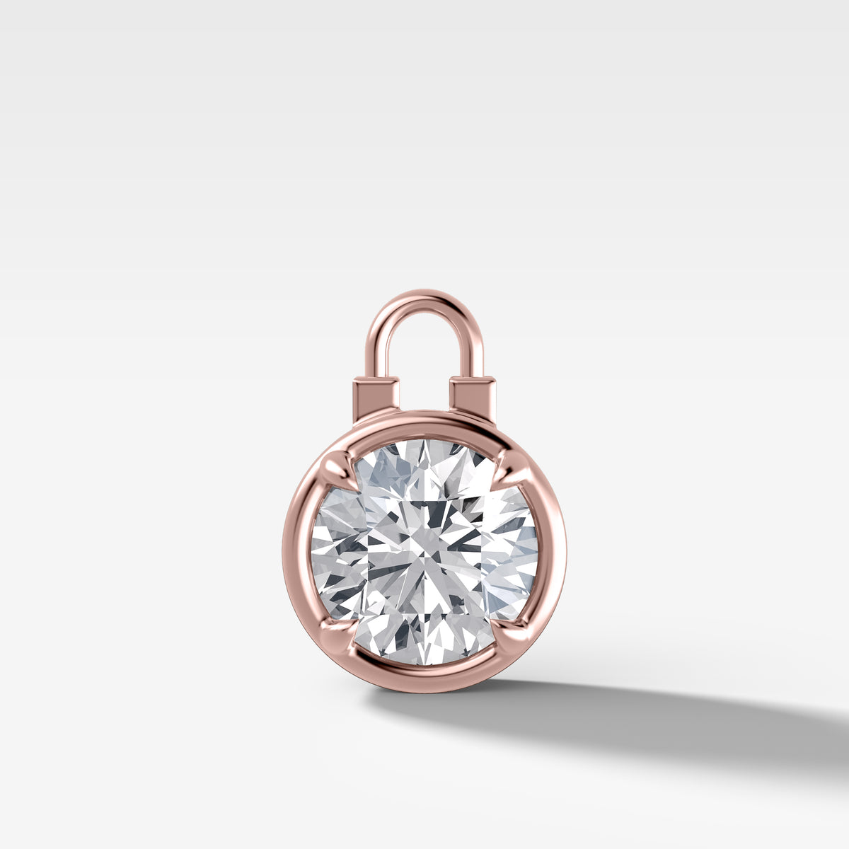 Club Lock Round Attachable Diamond Pendant