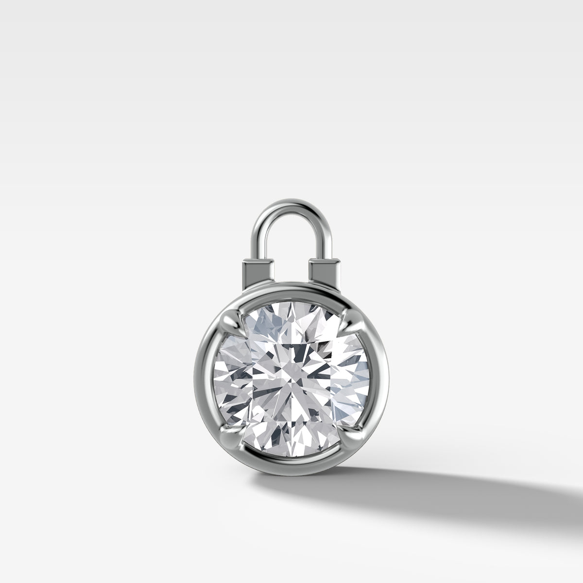 Club Lock Round Attachable Diamond Pendant