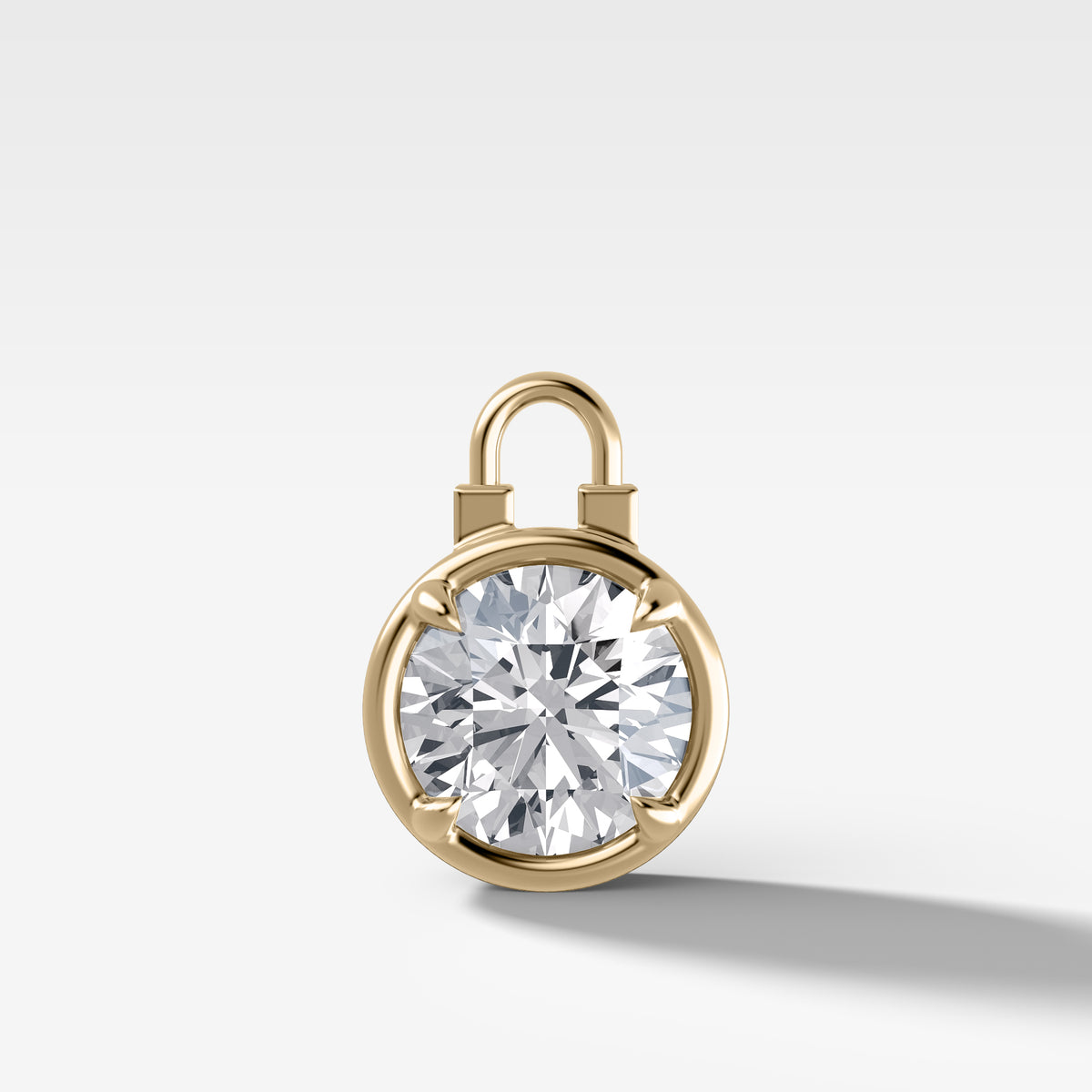 Club Lock Round Attachable Diamond Pendant