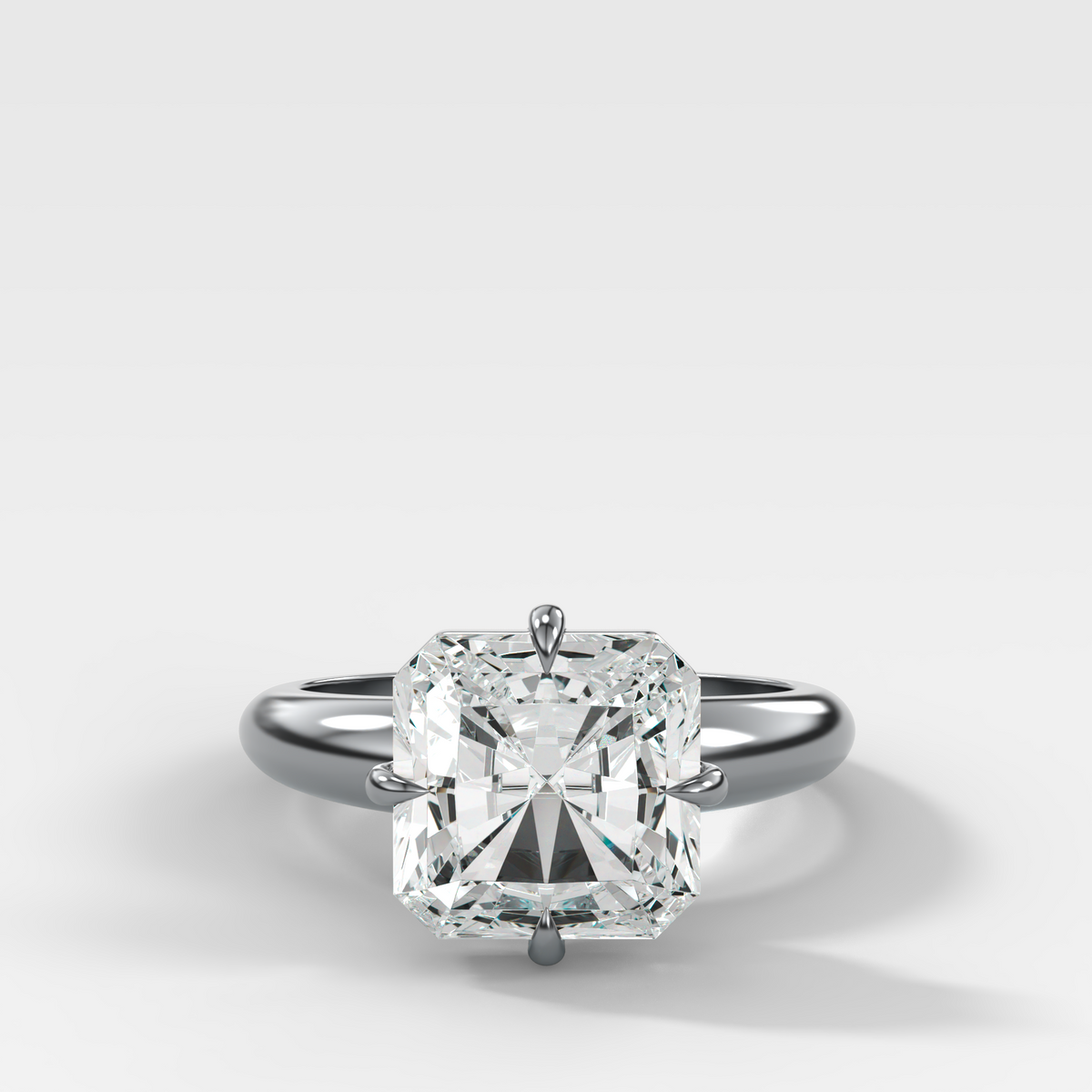 Compass Tapered Dome Engagement Ring With a Square Radiant Diamond