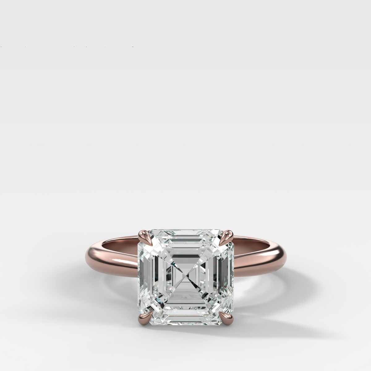 Tulip Cathedral Solitaire with Asscher Cut Diamond
