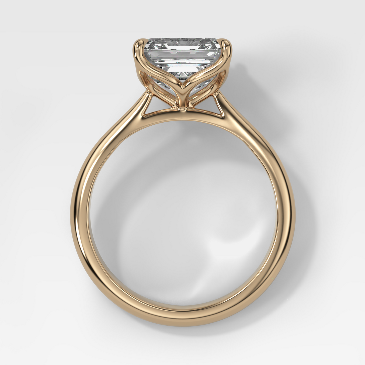 Tulip Cathedral Solitaire with Asscher Cut Diamond