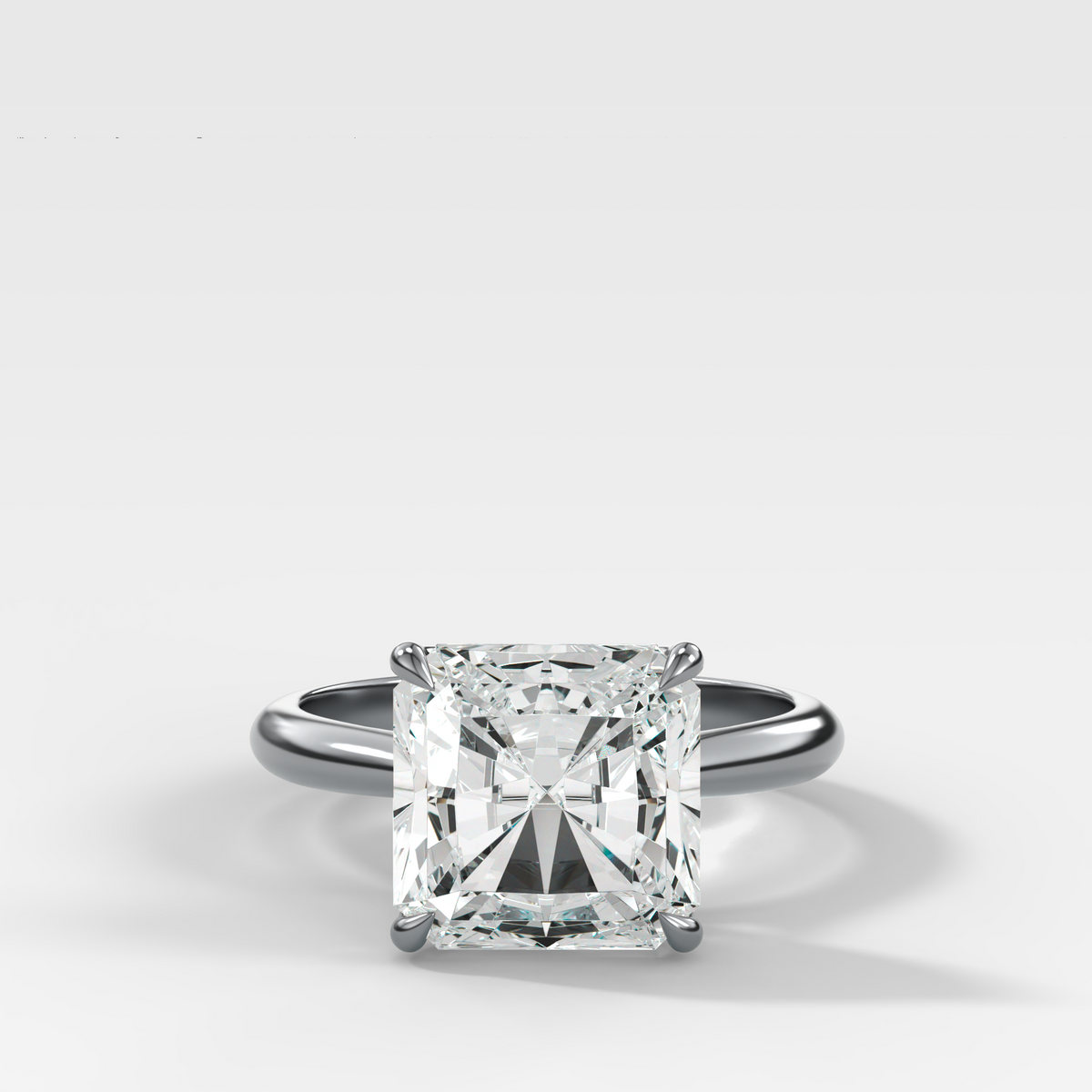Tulip Cathedral Solitaire with Square Radiant Cut Diamond