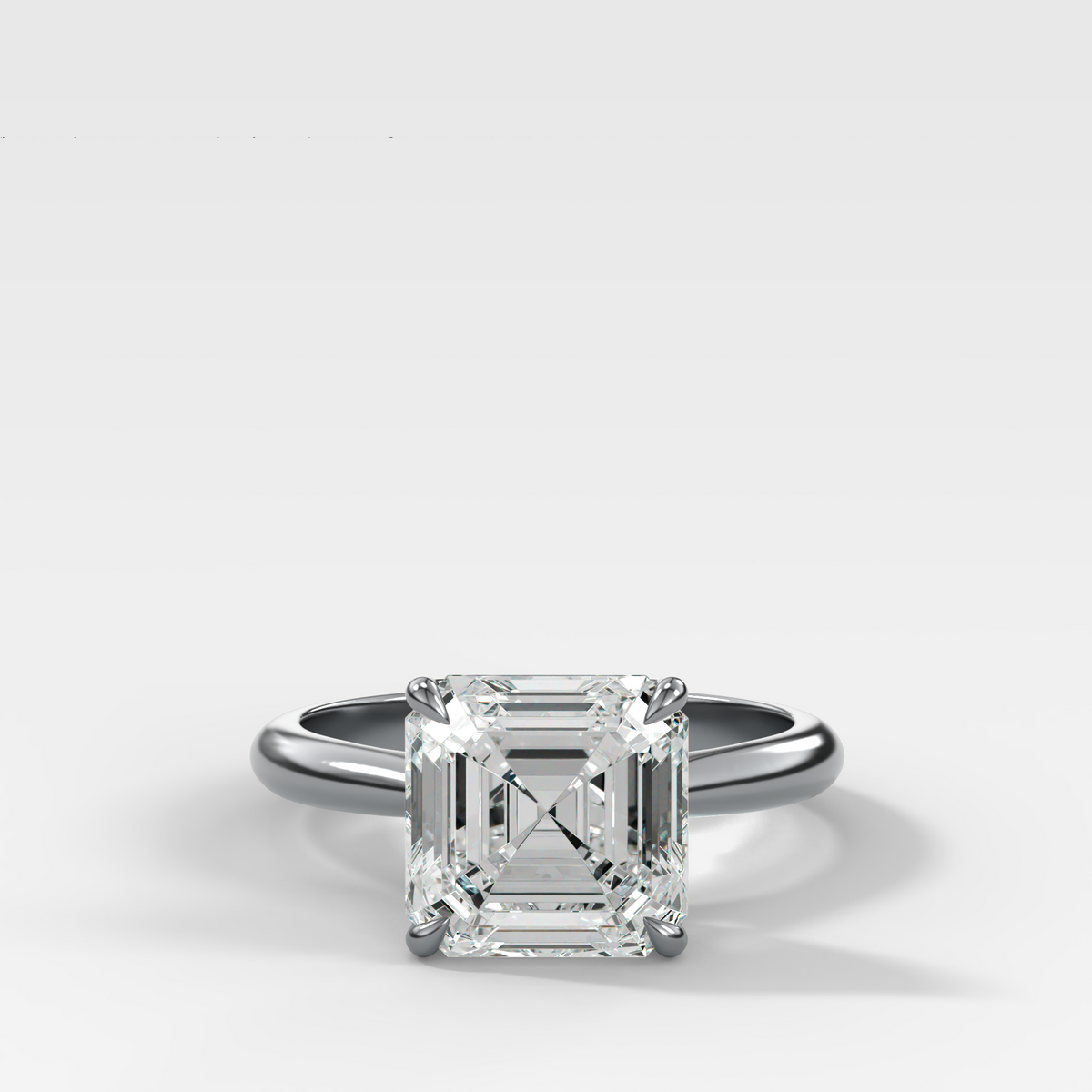 Tulip Cathedral Solitaire with Asscher Cut Diamond