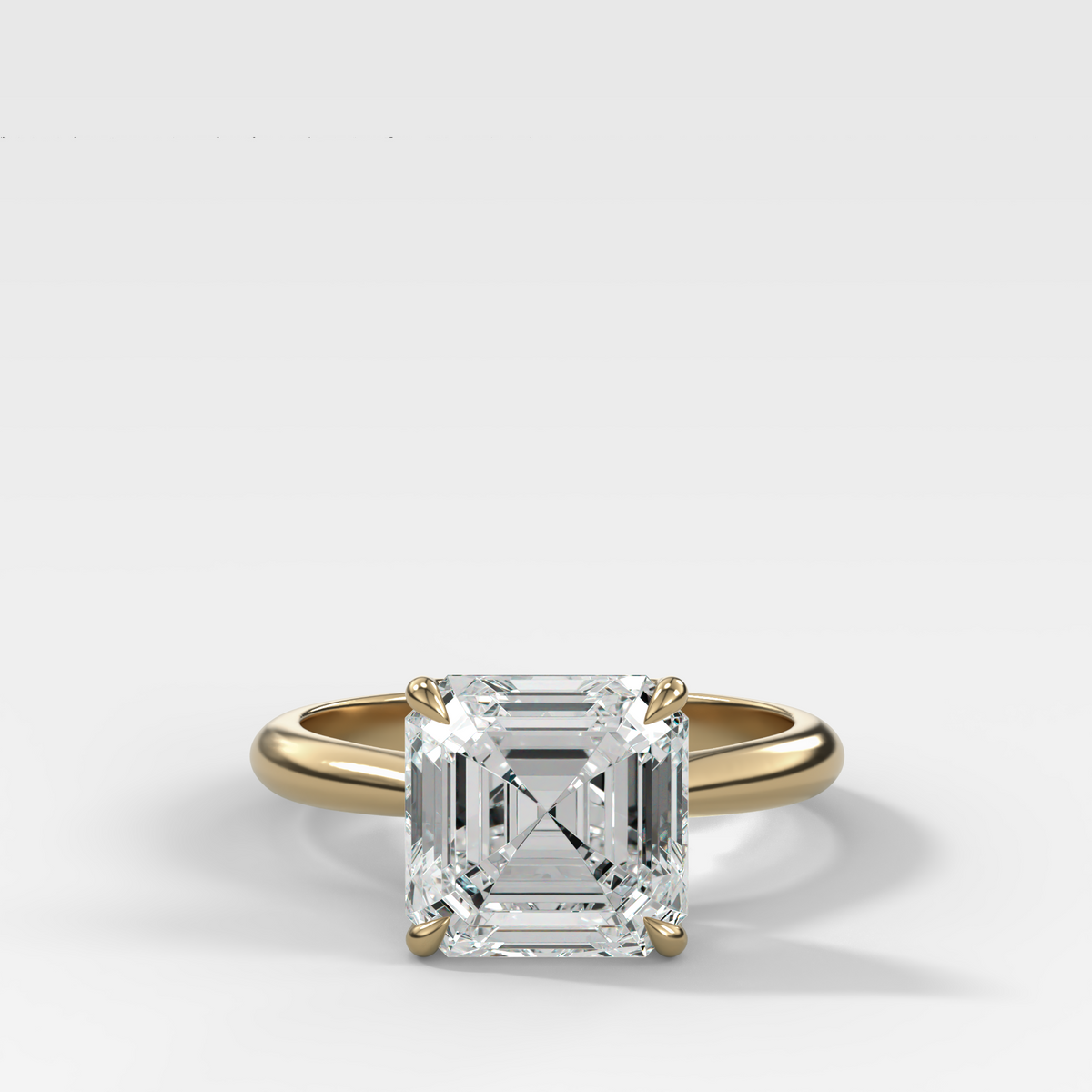 Tulip Cathedral Solitaire with Asscher Cut Diamond