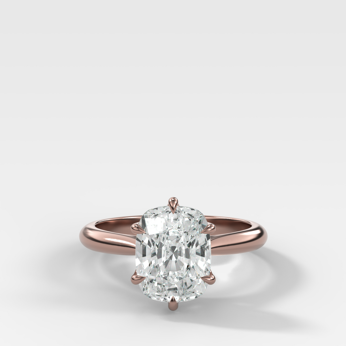 Tulip Cathedral Solitaire with Elongated Cushion Cut Diamond