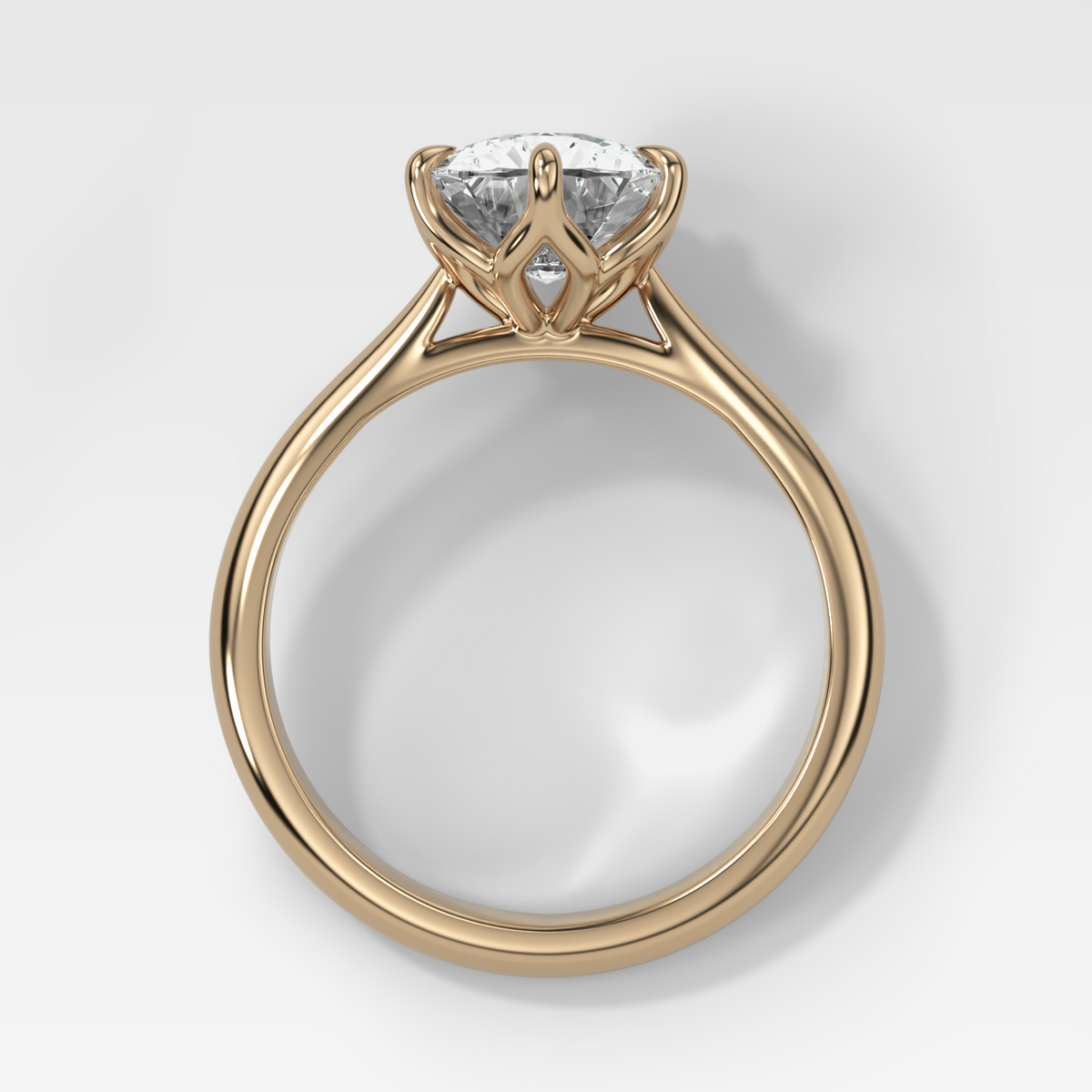 Tulip Cathedral Solitaire with Elongated Cushion Cut Diamond