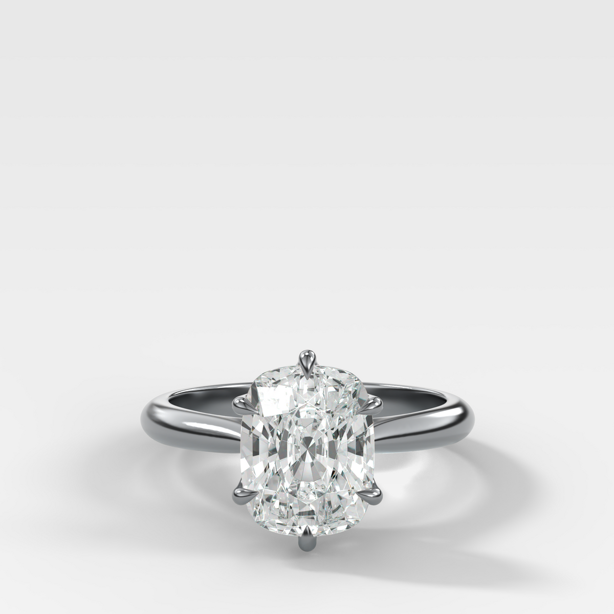 Tulip Cathedral Solitaire with Elongated Cushion Cut Diamond