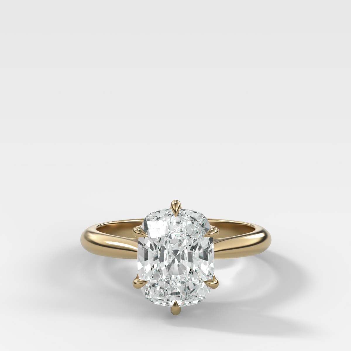 Tulip Cathedral Solitaire with Elongated Cushion Cut Diamond