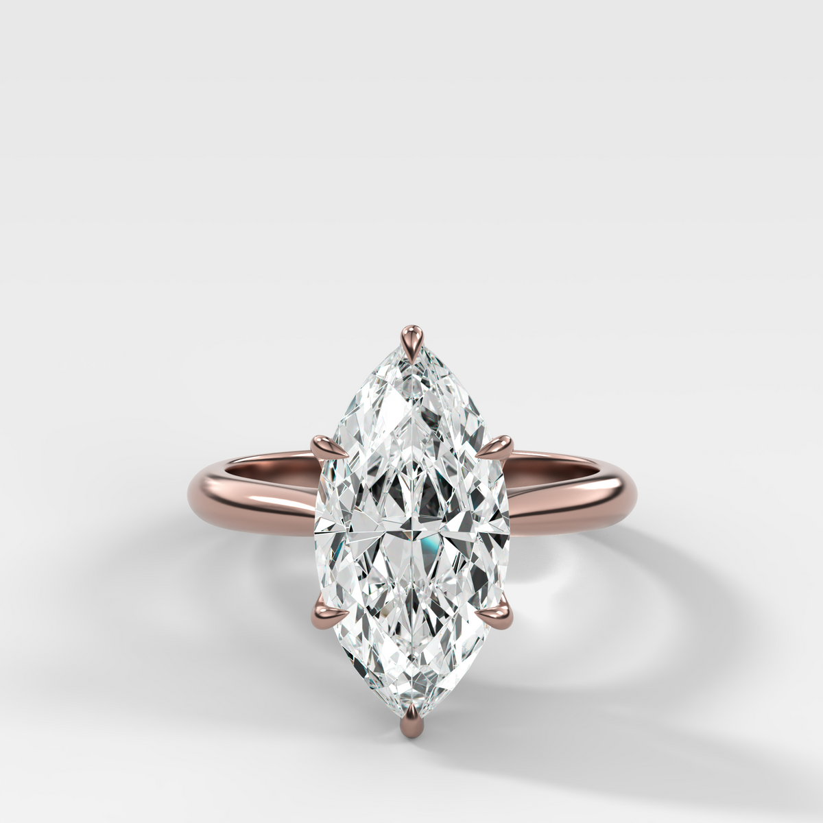 Petal Cathedral Solitaire with Marquise Cut Diamond