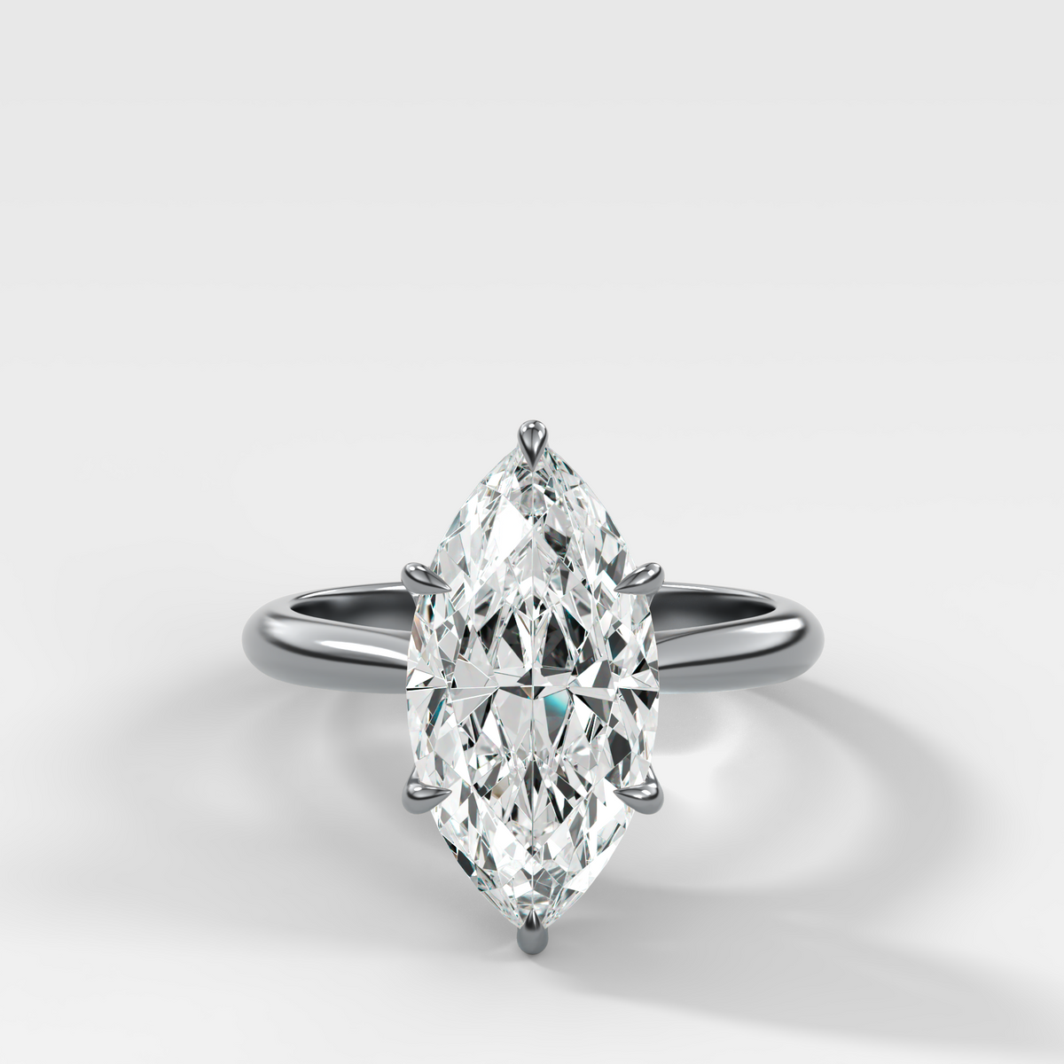 Petal Cathedral Solitaire with Marquise Cut Diamond
