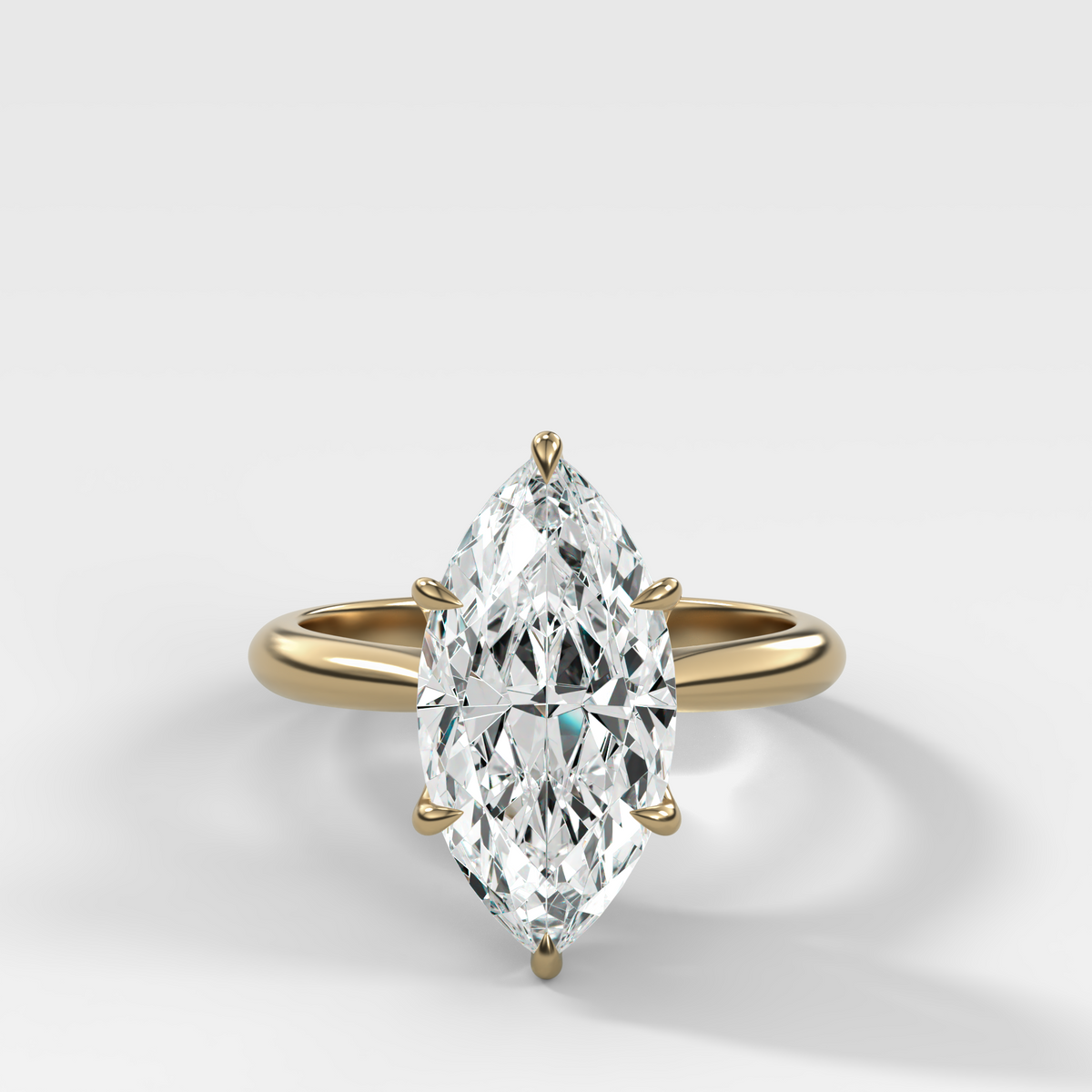Petal Cathedral Solitaire with Marquise Cut Diamond