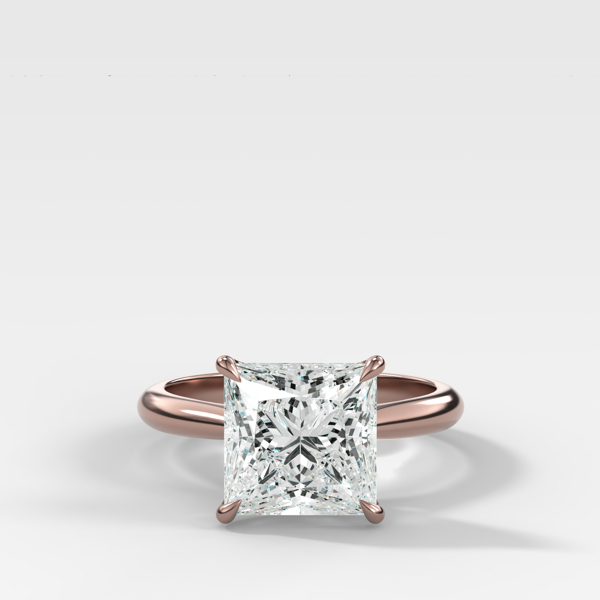 Tulip Cathedral Solitaire with Princess Cut Diamond
