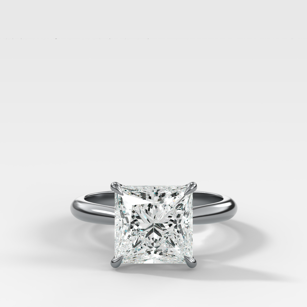 Tulip Cathedral Solitaire with Princess Cut Diamond