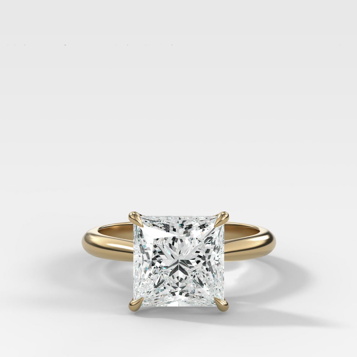 Tulip Cathedral Solitaire with Princess Cut Diamond