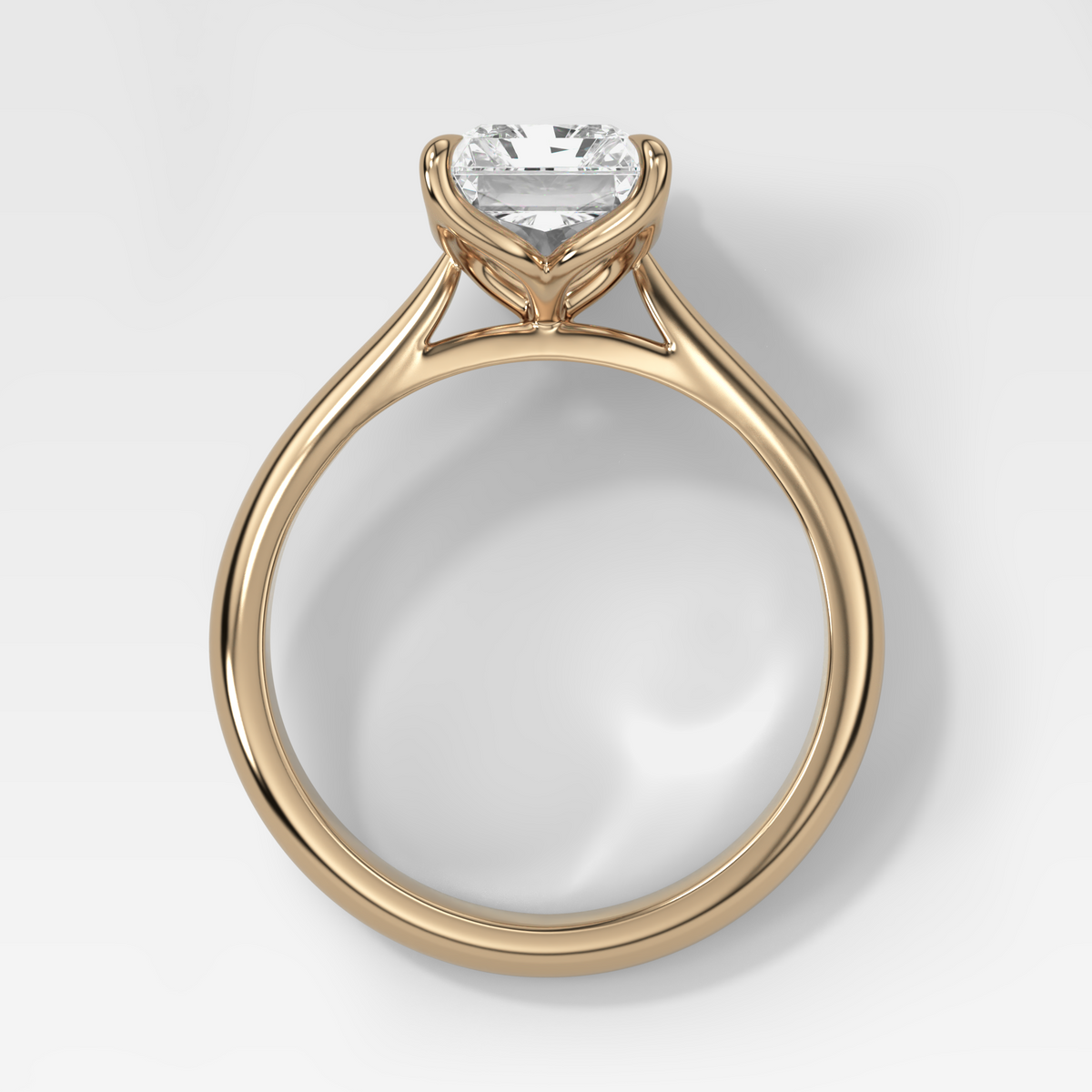 Tulip Cathedral Solitaire with Radiant Cut Diamond