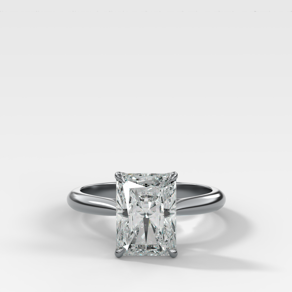 Tulip Cathedral Solitaire with Radiant Cut Diamond