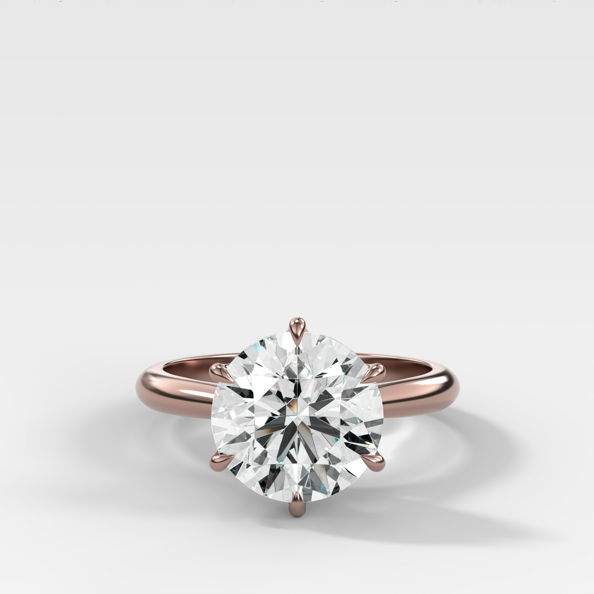 Petal Cathedral Solitaire with Round Cut Diamond