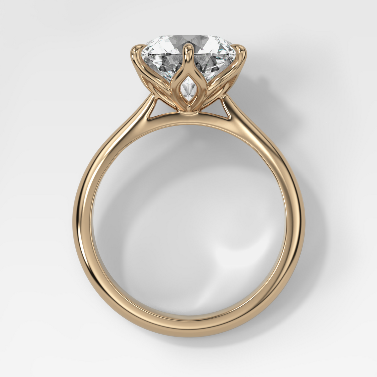 Petal Cathedral Solitaire with Round Cut Diamond
