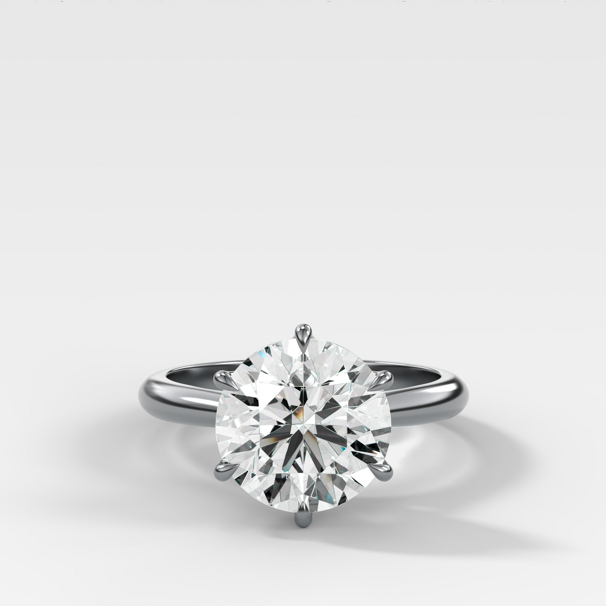 Petal Cathedral Solitaire with Round Cut Diamond