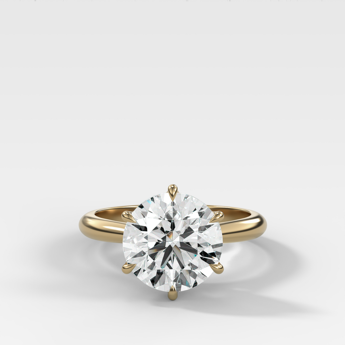 Petal Cathedral Solitaire with Round Cut Diamond