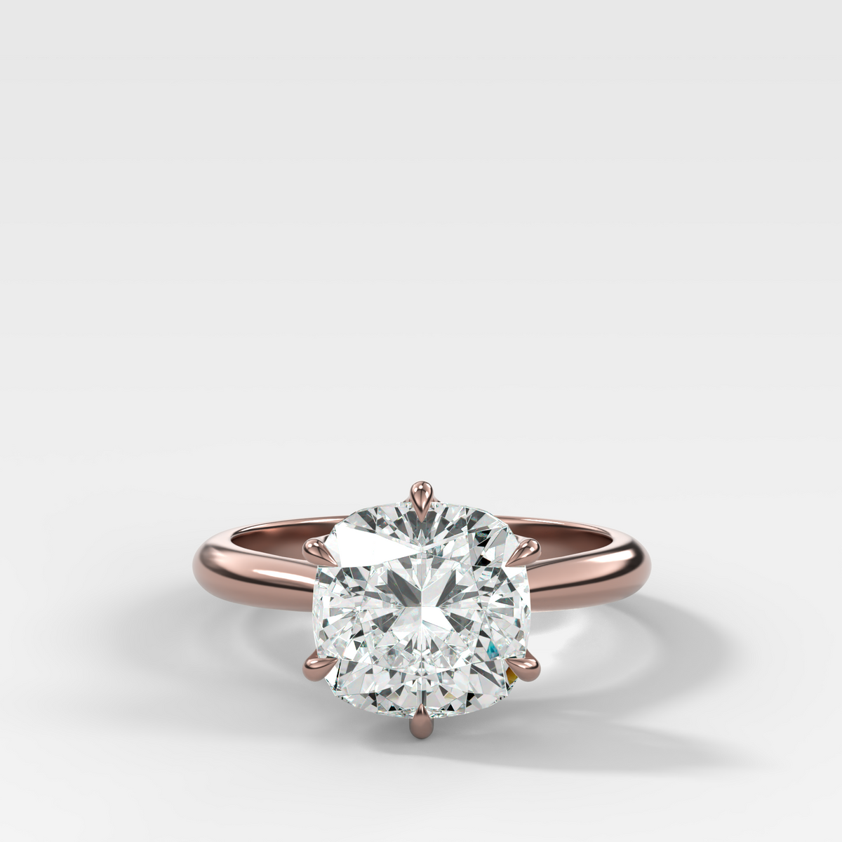 Tulip Cathedral Solitaire with Square Cushion Cut Diamond