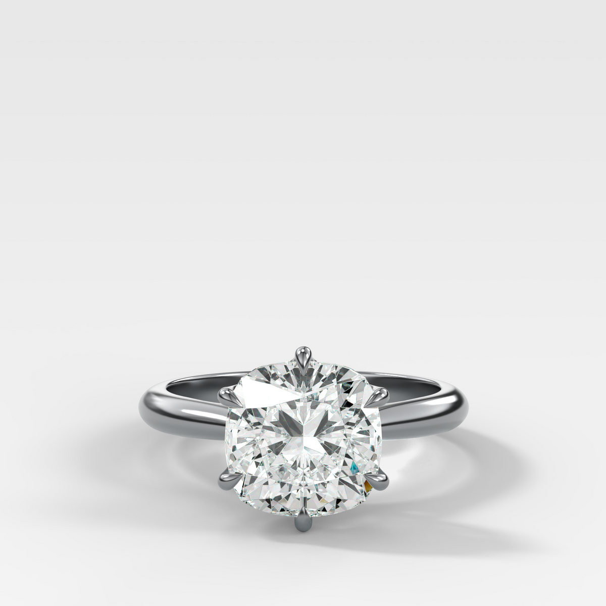 Tulip Cathedral Solitaire with Square Cushion Cut Diamond