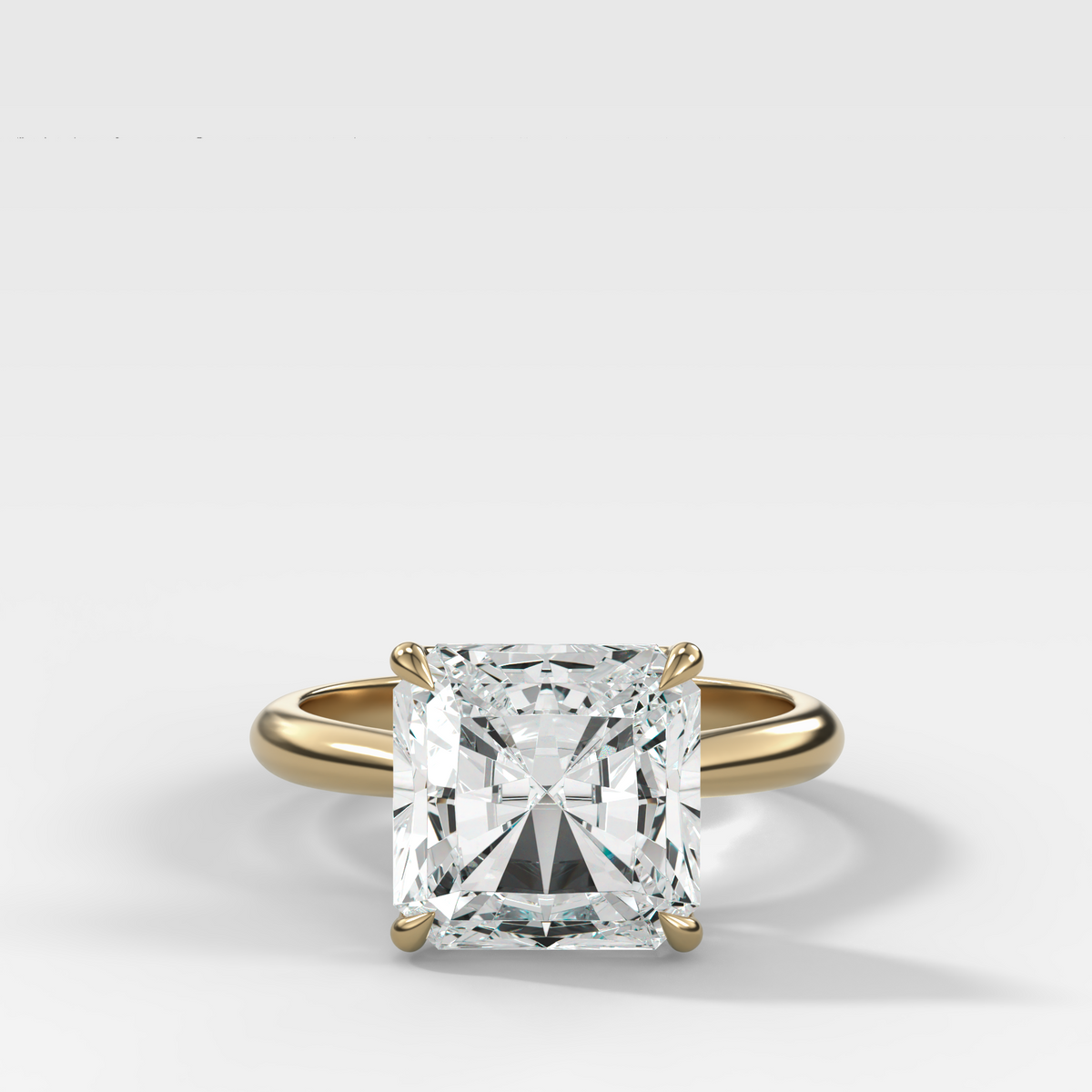 Tulip Cathedral Solitaire with Square Radiant Cut Diamond