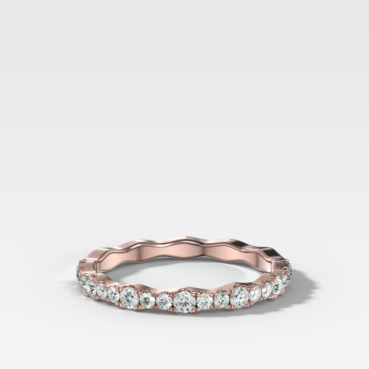 Pavé Ripple Halfway Wedding Band