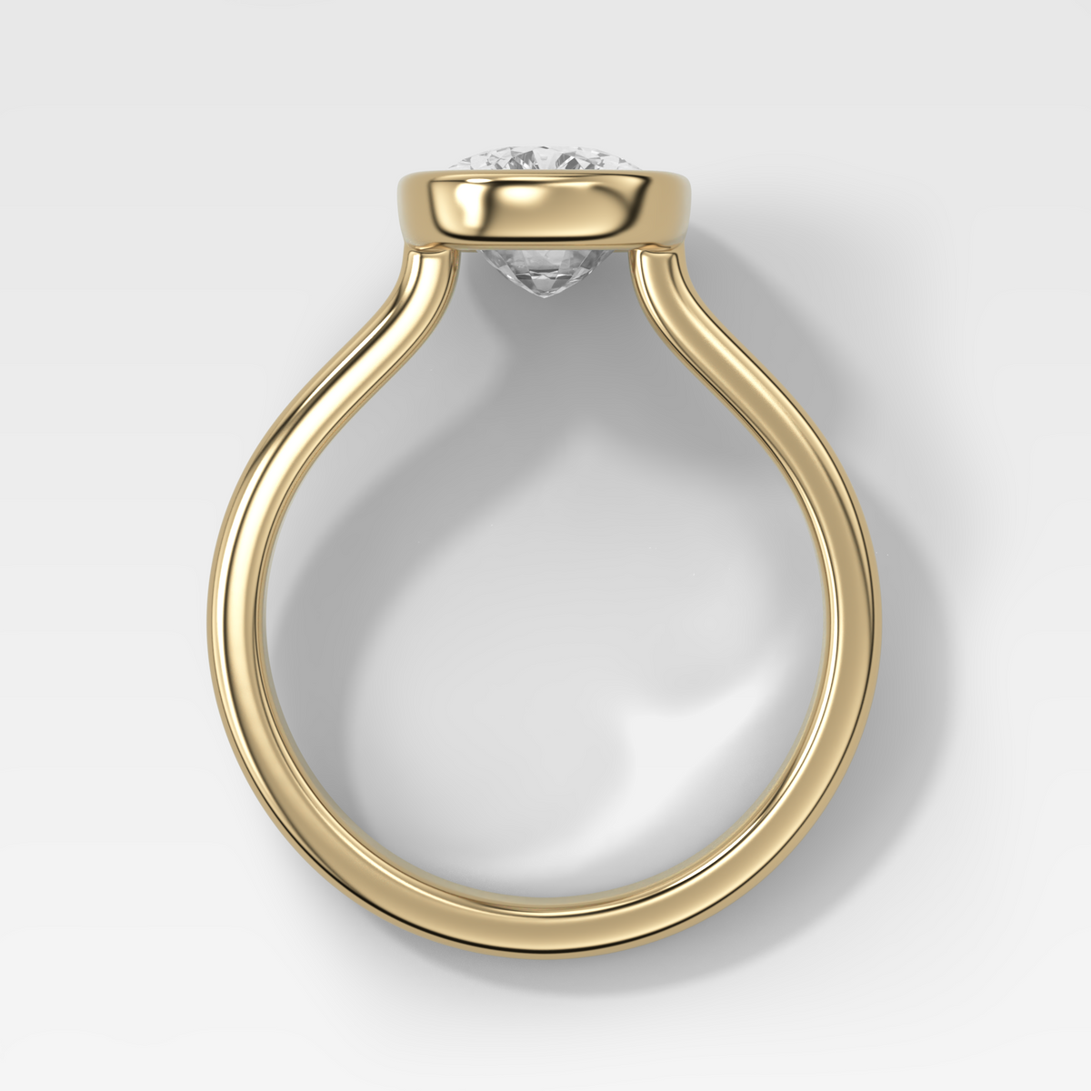 Double Row Penumbra Bezel Engagement Ring With Cushion Cut Diamond