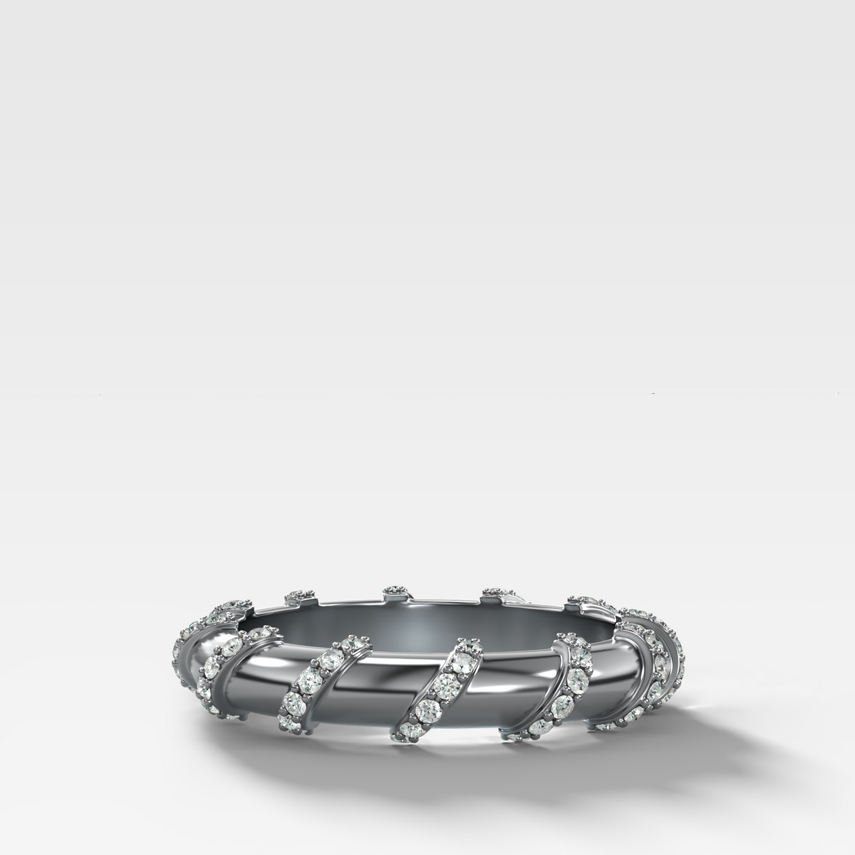 Pave Coil Diamond Eternity Band