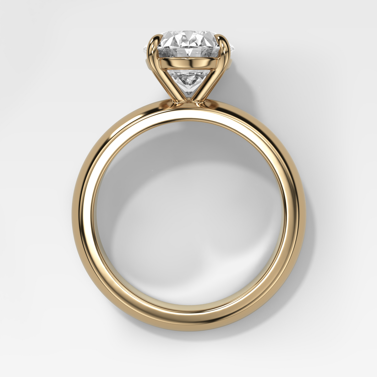 Anillo de compromiso con solitario de medio bisel y doble hilera con diamante de talla esmeralda