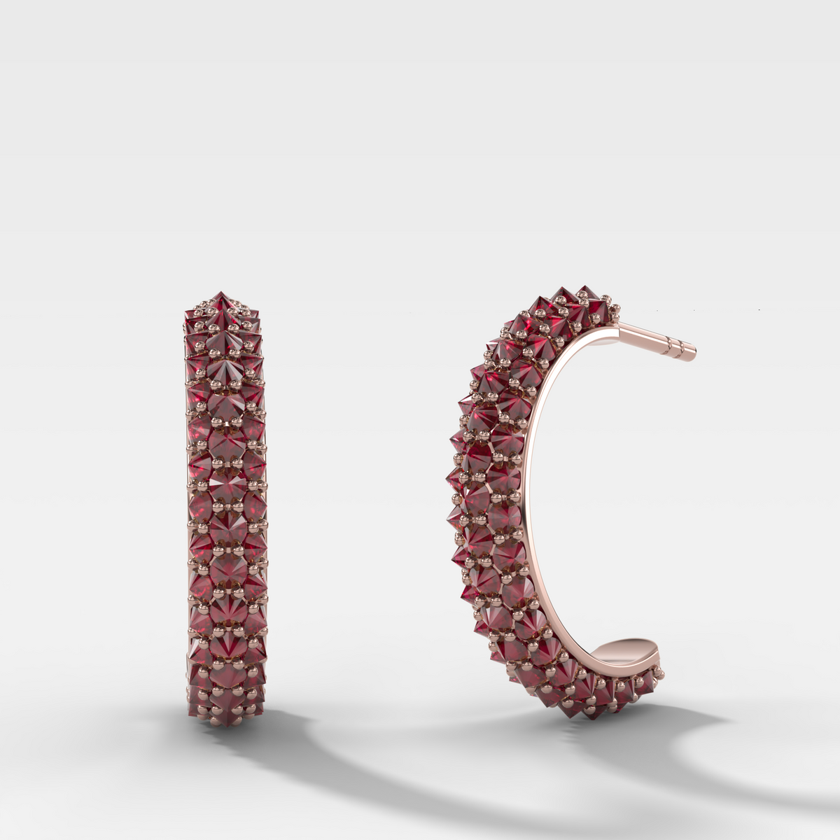 Pendientes de aro Huggie con pavé